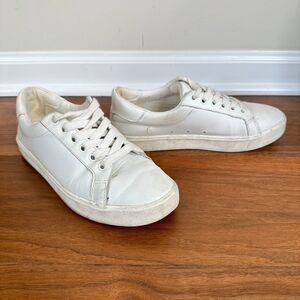 Sam Edelman Sz 7M Leather Ethyl Sneakers Lace Up Women's White Low Top Shoes